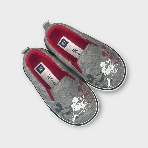 Gap x Disney Mickey Mouse Gray Slip On Shoes - Picture 1 of 5